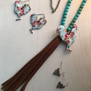 Chicken Turquoise Necklace/Earring Set